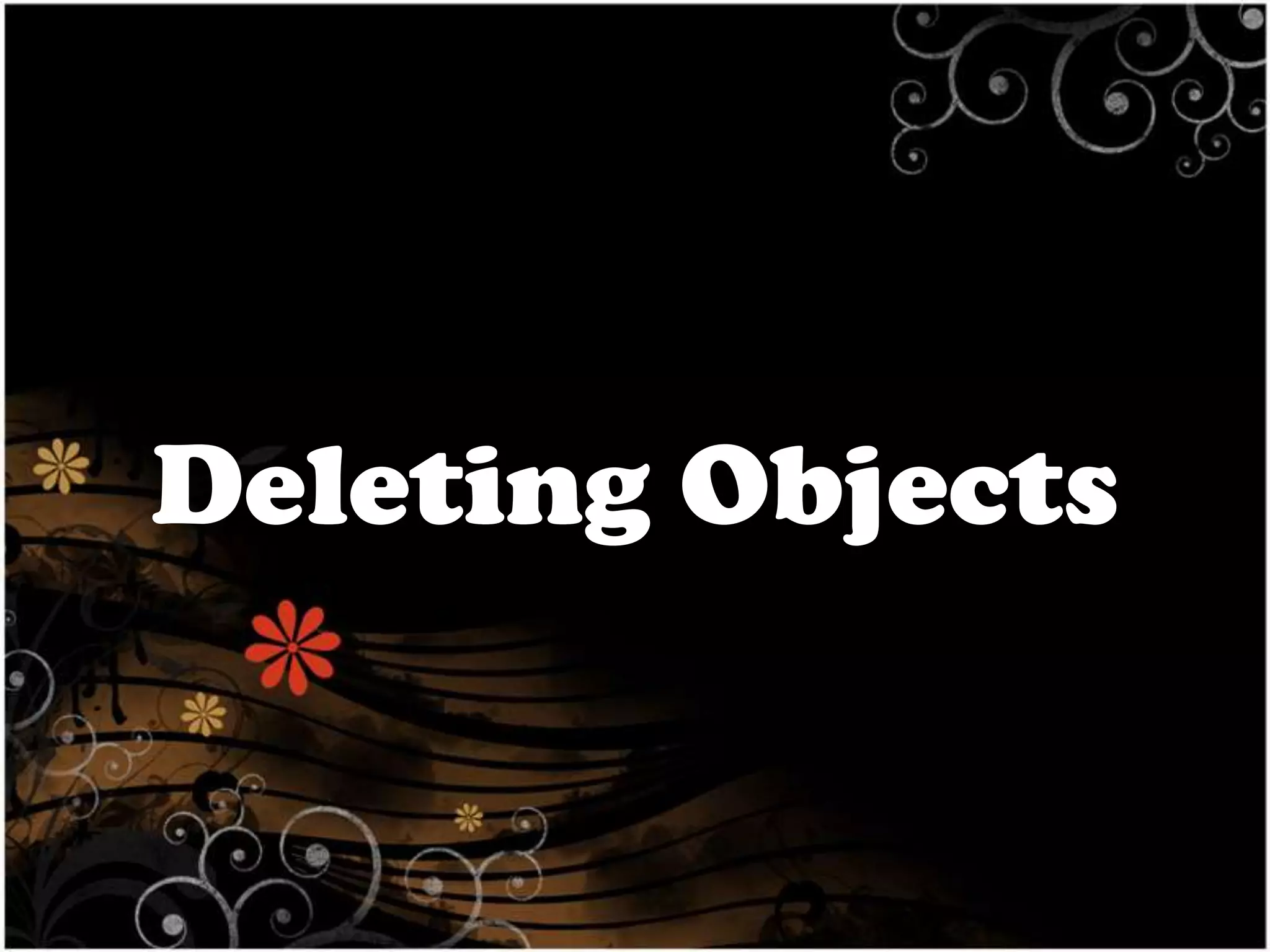Deleting Objects

 