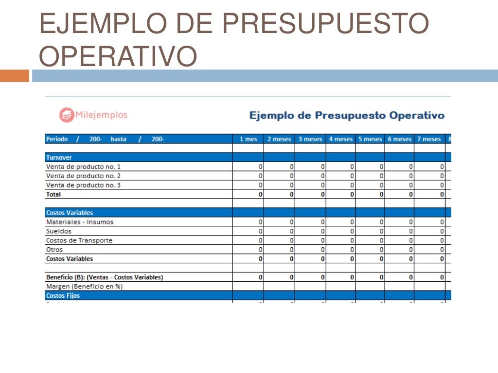 Ejemplo De Presupuesto