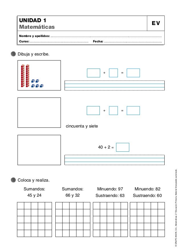 2º Primaria Matematicas