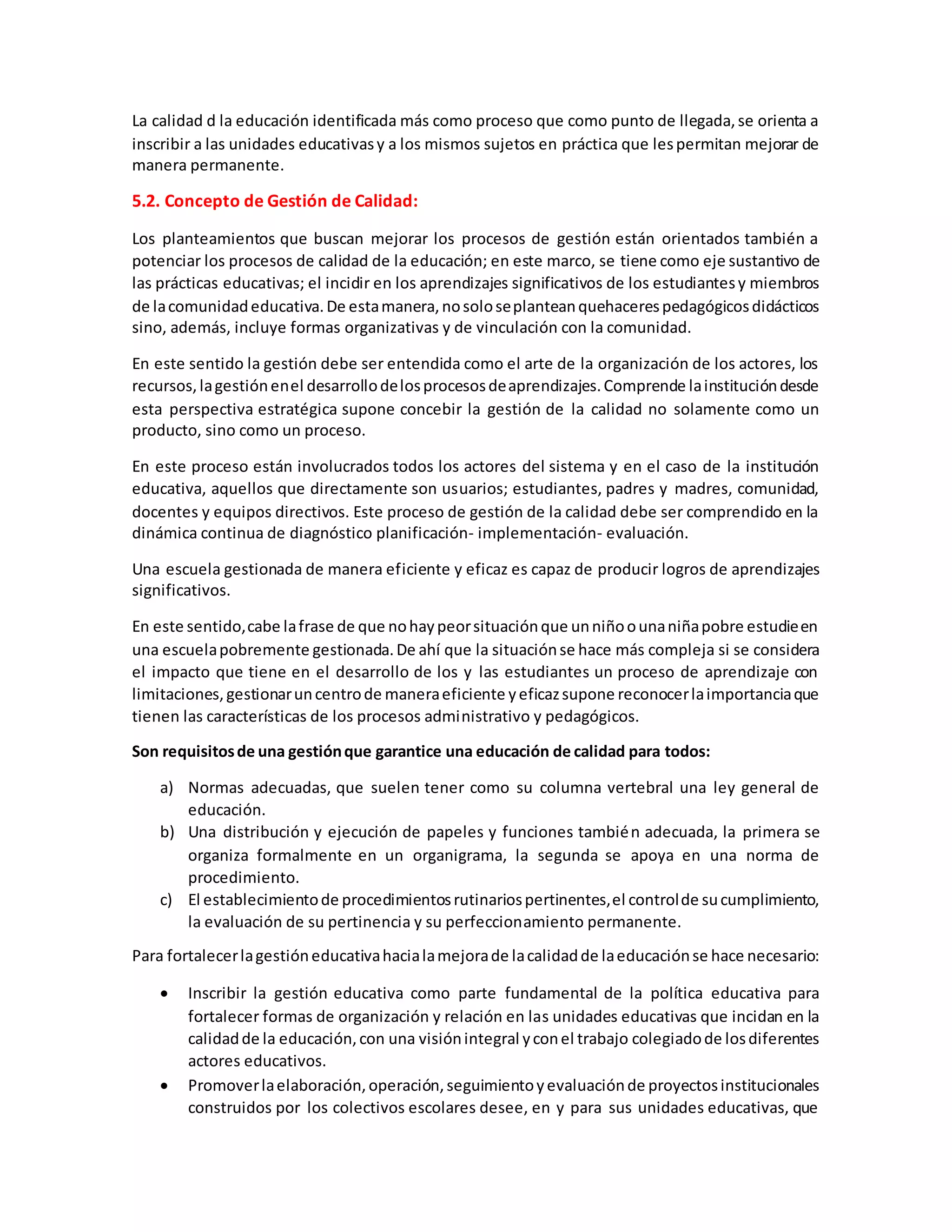 2 principios de la gestion educativa | PDF