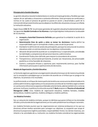 Principios de la gestion educativa | DOCX