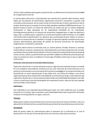 Principios de la gestion educativa | DOCX