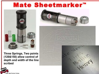 Mate Sheetmarker ™ Three Springs, Two points (120&150) allow control of depth and width of the line scribed 