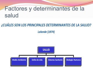 Factores y determinantes de la
salud
 