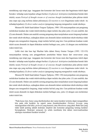 2 proses pembentukan karakter tokoh dalam novel | PDF