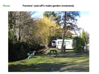 Farmers’ cast-off’s make garden ornaments Reuse 