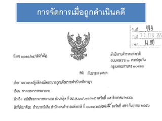 การจัดการเมื่อถูกดาเนินคดี
 