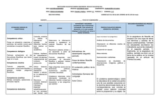 INSTITUCIÓN EDUCATIVA BARRIO SANTANDER. NÚCLEO EDUCATIVO 921.
ÁREA: GESTIÓN ACADÉMICA PROCESO: GESTIÓN DE AULA COMPONENTE:...