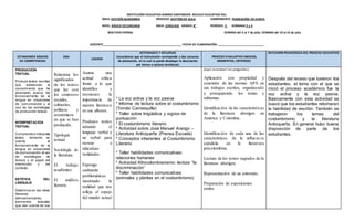 INSTITUCIÓN EDUCATIVA BARRIO SANTANDER. NÚCLEO EDUCATIVO 921.
ÁREA: GESTIÓN ACADÉMICA PROCESO: GESTIÓN DE AULA COMPONENTE:...