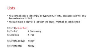 Script programming python basics - Data types- Collections | PDF