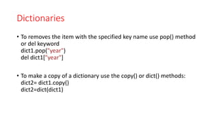 Script programming python basics - Data types- Collections | PDF
