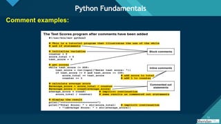 Click to edit Master title style
13
13
Comment examples:
Python Fundamentals
 