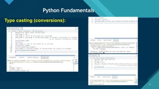 Click to edit Master title style
31
Python Fundamentals
31
Type casting (conversions):
 