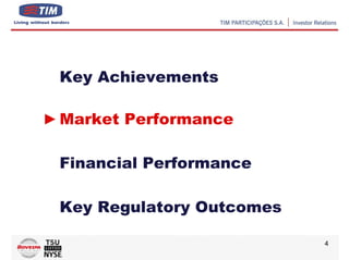 Key Achievements

Market Performance

Financial Performance

Key Regulatory Outcomes

                          4
 