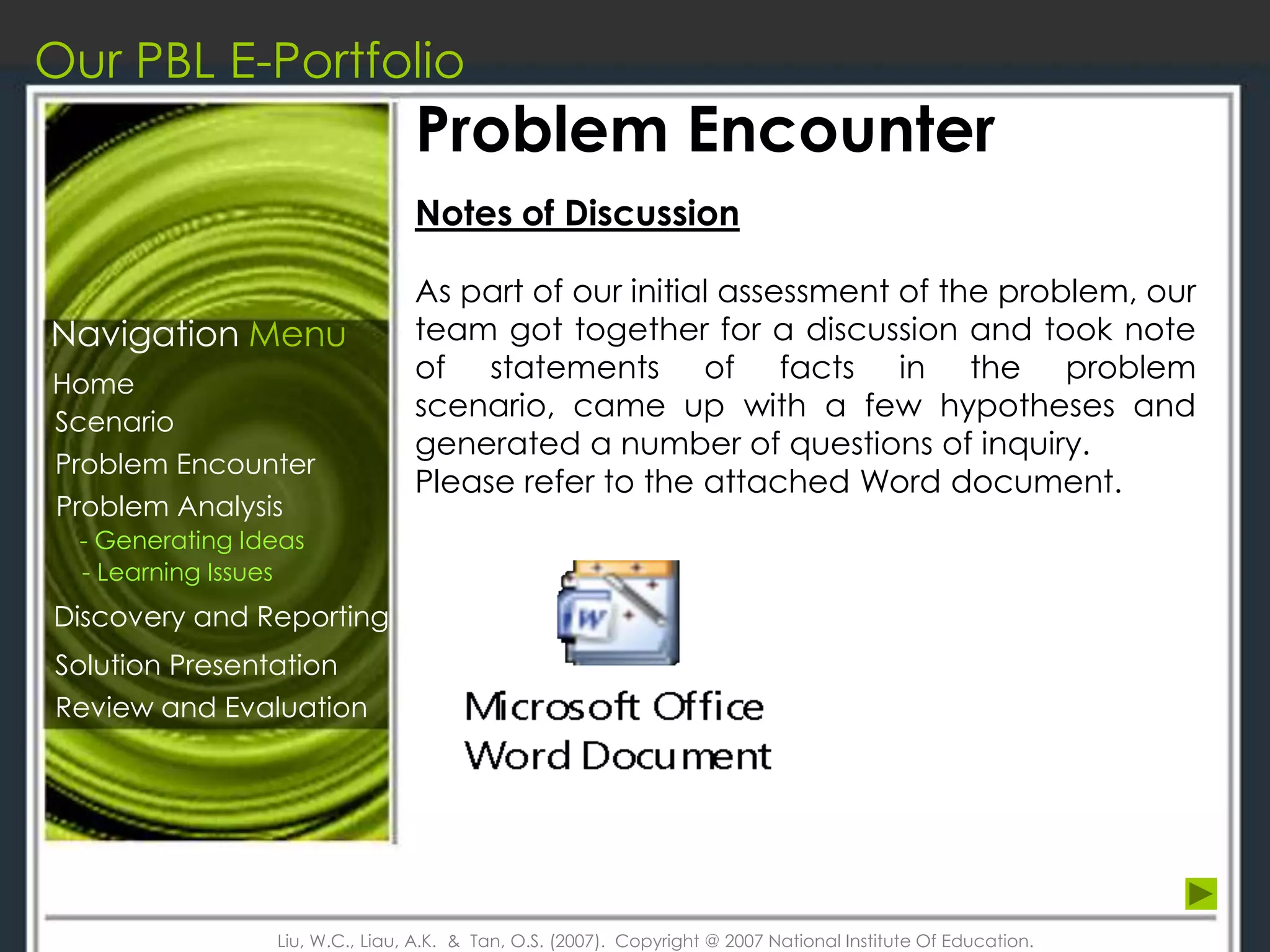 Problem Encounter 2 Q E D520 P B L E Portfolio Master Copy | PPTX