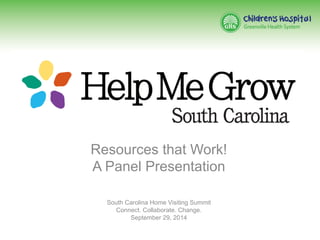 Resources that Work!
A Panel Presentation
South Carolina Home Visiting Summit
Connect. Collaborate. Change.
September 29, 2014
 