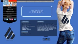 CAMERA DATA DESCRIPTION
We are a professional, grammy award-winning
studio based in Selangor, Malaysia. Unlike any other,
we are not going to tell you how creative and
unique and good whyhe are. We, instead, want you
to see it for yourself. We want you to define us with
that precise word that will suit our services,
treatments and our dedication.
Make: Mainslide.com
Model: Sample
Transition Speed: 1/100 second
Ratio: 16:9
Length: 6 Slides
Operator : PowerPoint
LOCATION
New York, New York
ABOUT
PORTFOLIO
OUR PARTNERS
SERVICES
CONTACT
Mainslide.com m Contact Us Ideas ! <<Click Here
i
CLICK HERE TO VISIT
>> OUR SHOP <<
 