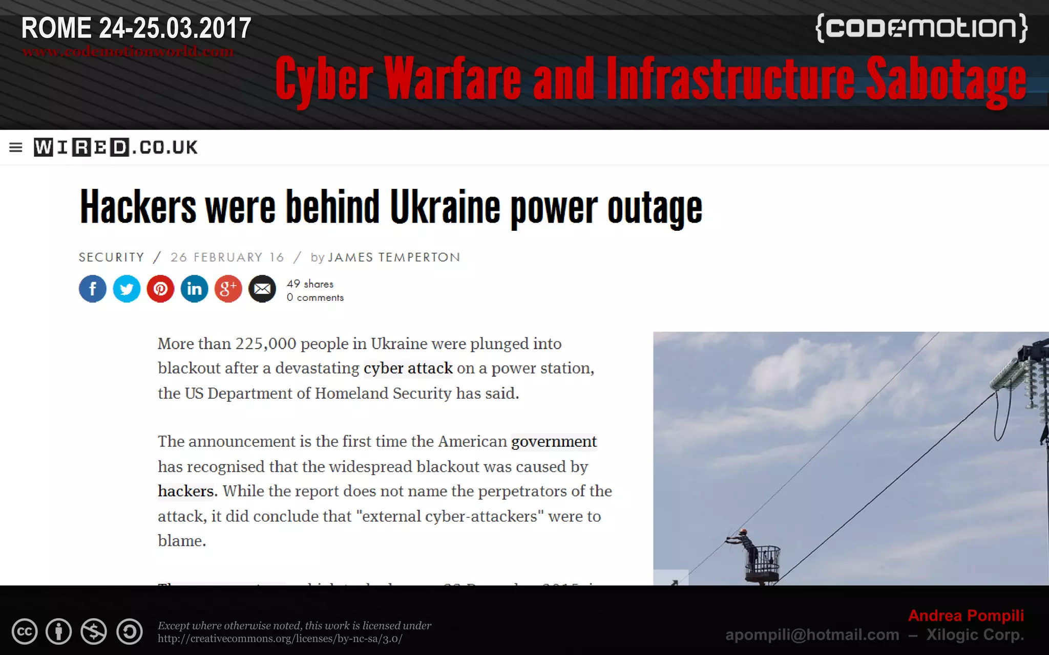 Page  ‹N›
Except where otherwise noted, this work is licensed under
http://creativecommons.org/licenses/by-nc-sa/3.0/
ROME 24-25.03.2017
www.codemotionworld.com
Andrea Pompili
apompili@hotmail.com – Xilogic Corp.
 