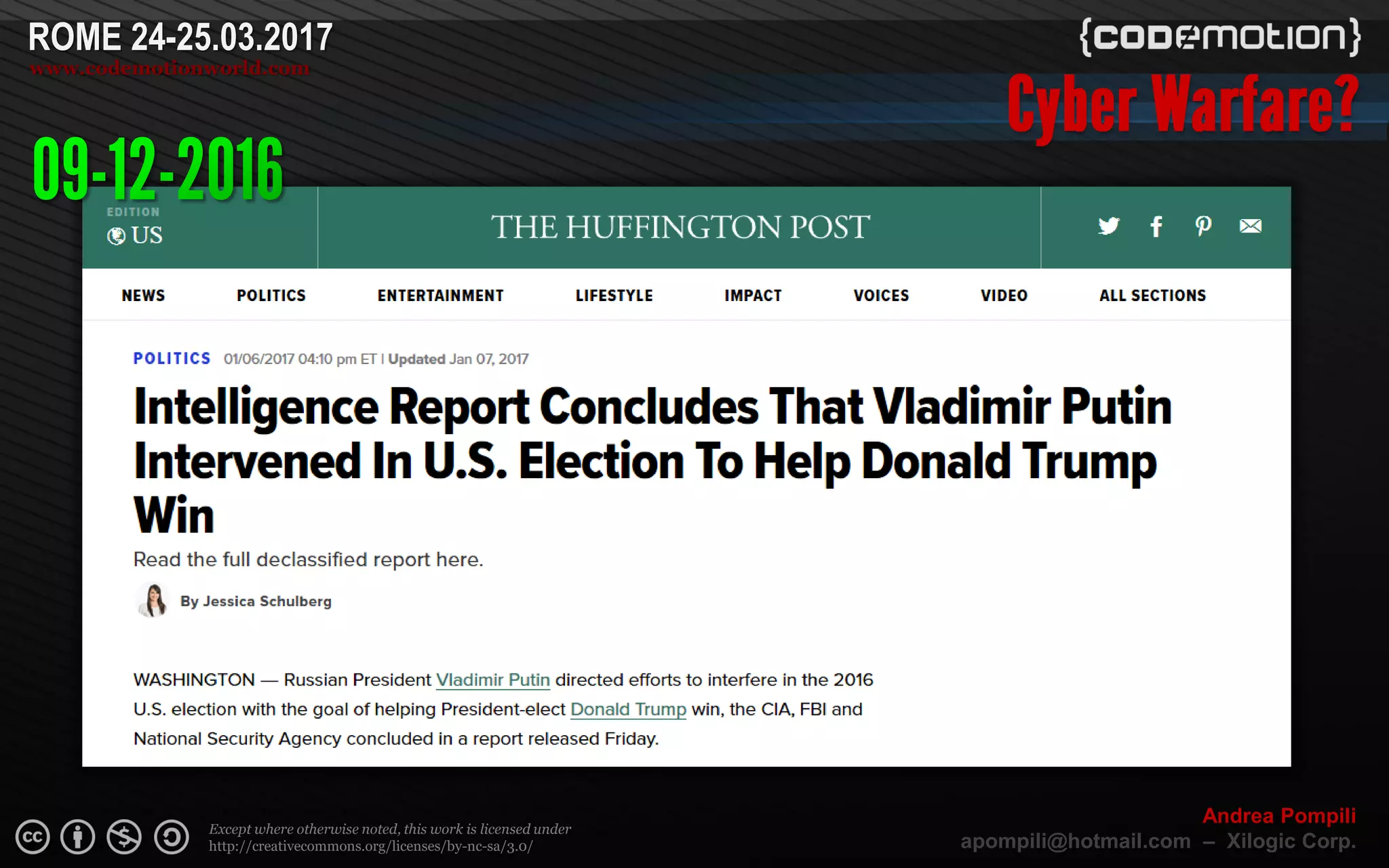 Page  ‹N›
Except where otherwise noted, this work is licensed under
http://creativecommons.org/licenses/by-nc-sa/3.0/
ROME 24-25.03.2017
www.codemotionworld.com
Andrea Pompili
apompili@hotmail.com – Xilogic Corp.
 