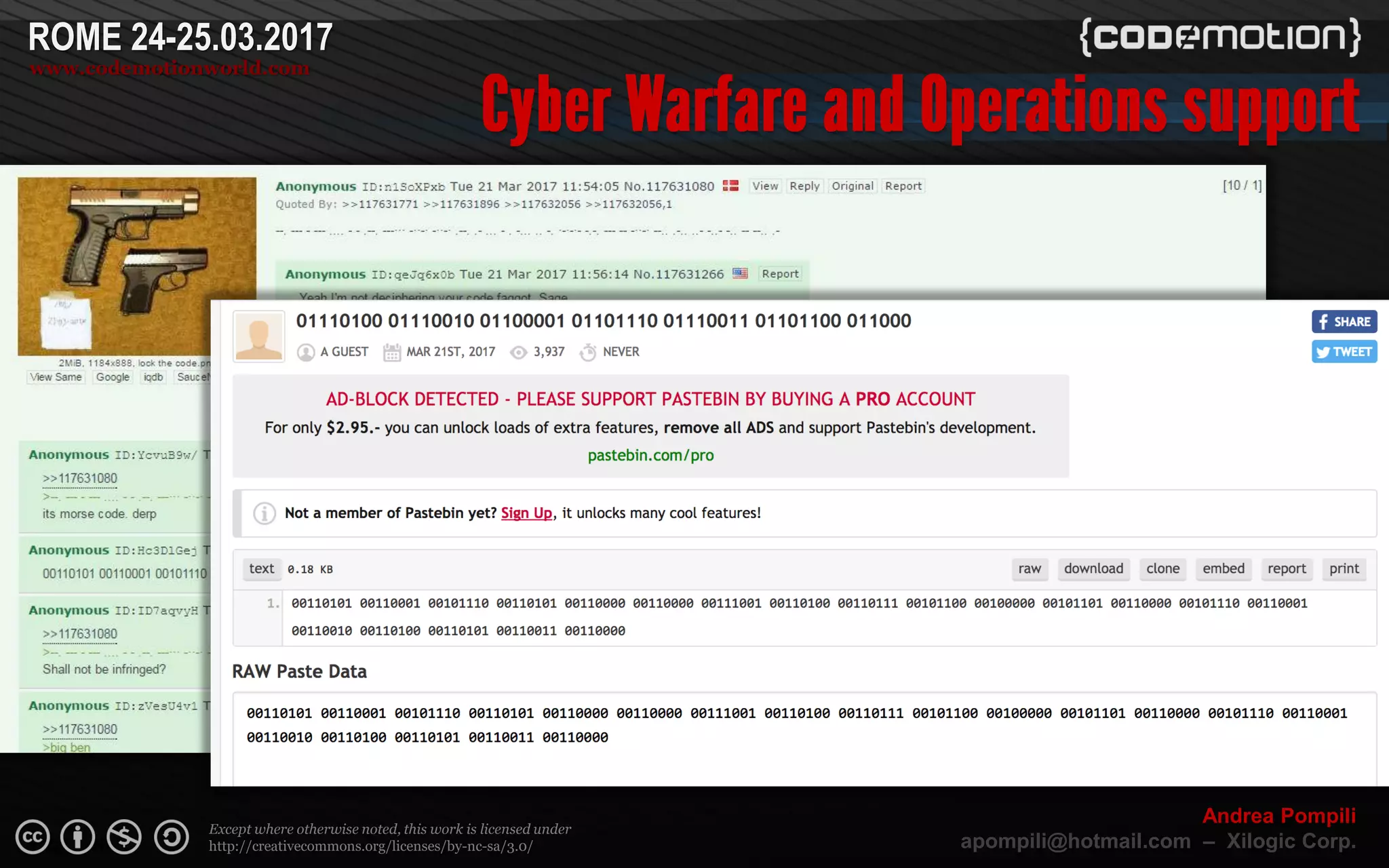 Page  ‹N›
Except where otherwise noted, this work is licensed under
http://creativecommons.org/licenses/by-nc-sa/3.0/
ROME 24-25.03.2017
www.codemotionworld.com
Andrea Pompili
apompili@hotmail.com – Xilogic Corp.
 
