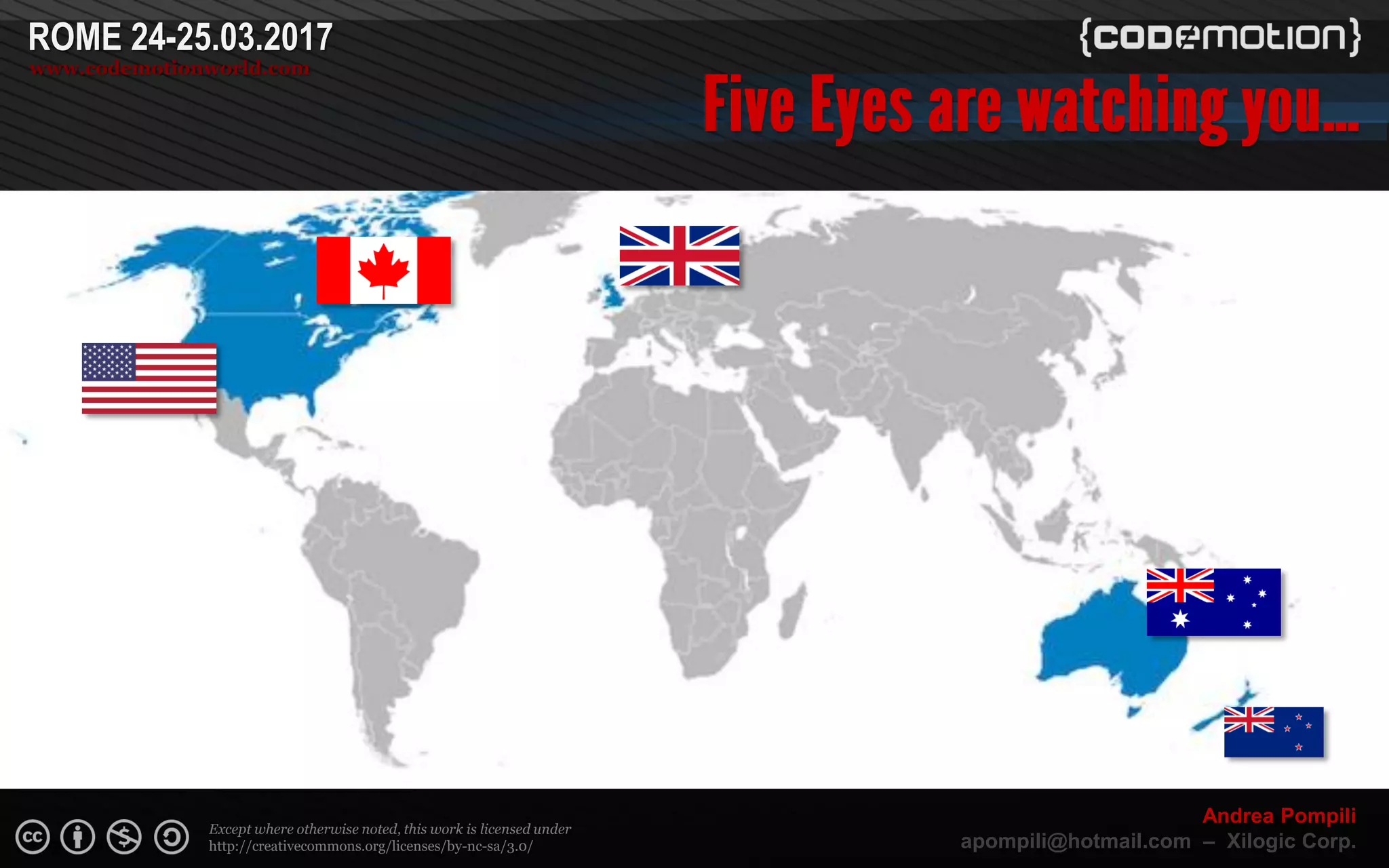 Page  ‹N›
Except where otherwise noted, this work is licensed under
http://creativecommons.org/licenses/by-nc-sa/3.0/
ROME 24-25.03.2017
www.codemotionworld.com
Andrea Pompili
apompili@hotmail.com – Xilogic Corp.
 