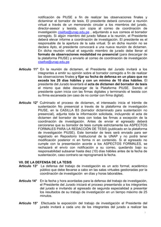 Reglamento de borrador de tesis PIUSE v2.0 | PDF