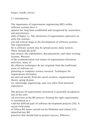 2 Requirements Elicitation A Survey of Techniques, Ap.docx