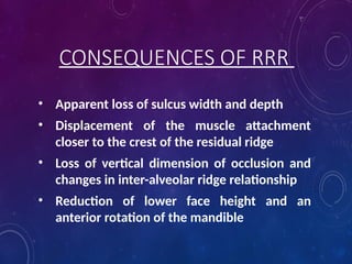 RESIDUAL RIDGE RESORPTION in complete denture | PPTX