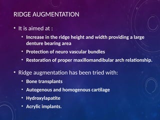 RESIDUAL RIDGE RESORPTION in complete denture | PPTX