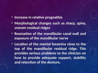 Sharp Spiny Ridge RESIDUAL RIDGE RESORPTION in complete denture | PPTX
