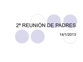 2ª REUNIÓN DE PADRES
              14/1/2013
 