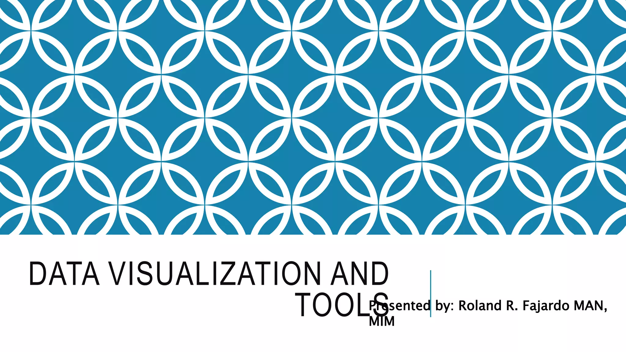 DATA VISUALIZATION AND
TOOLSPresented by: Roland R. Fajardo MAN,
MIM
 