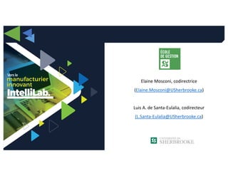 Elaine Mosconi, codirectrice
(Elaine.Mosconi@USherbrooke.ca)
Luis A. de Santa-Eulalia, codirecteur
(L.Santa-Eulalia@USherbrooke.ca)
 