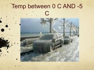 Temp between 0 C AND -5
          C
 