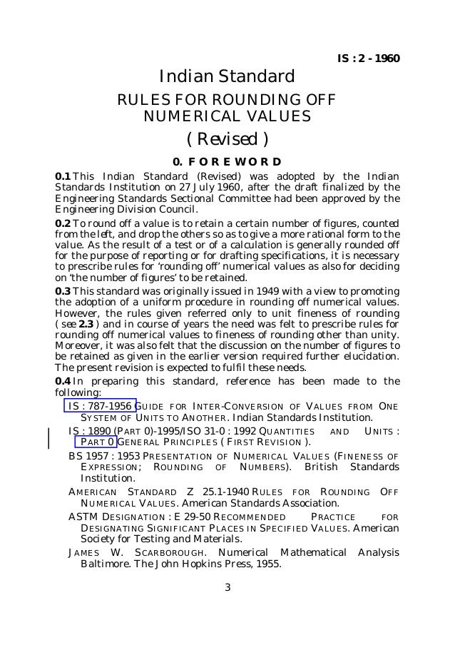 Rounding off numerical values