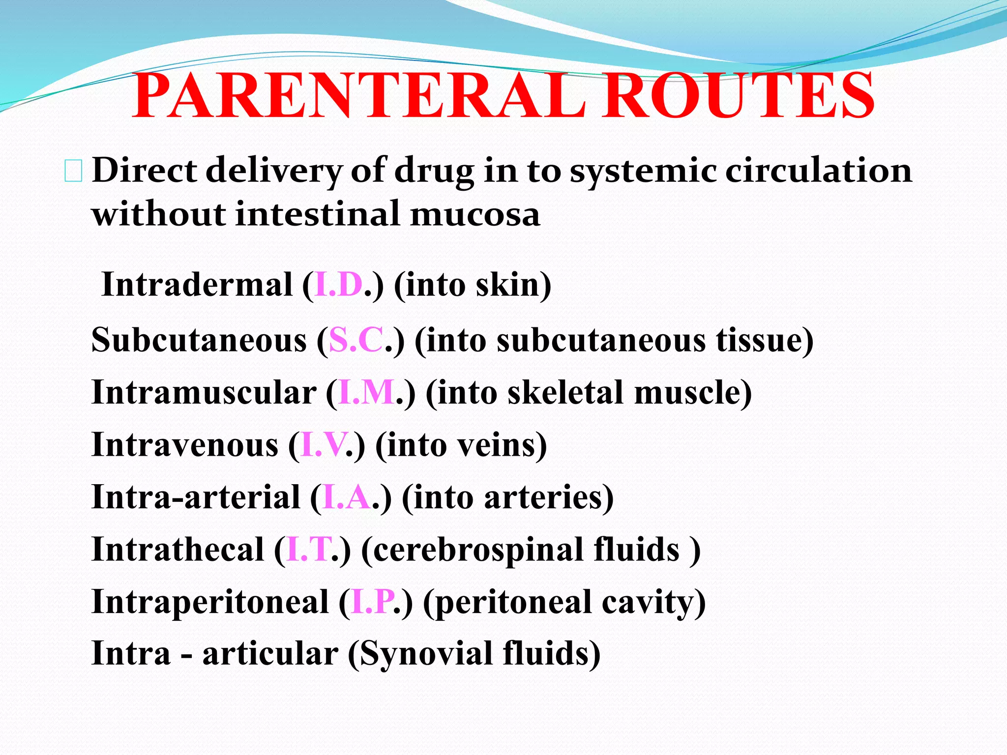 Systemic Routes Routes of Administration Pharmacology | PPTX