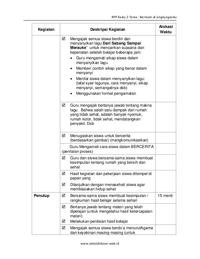[2] rpp sd kelas 2 semester 1 bermain di lingkunganku www 