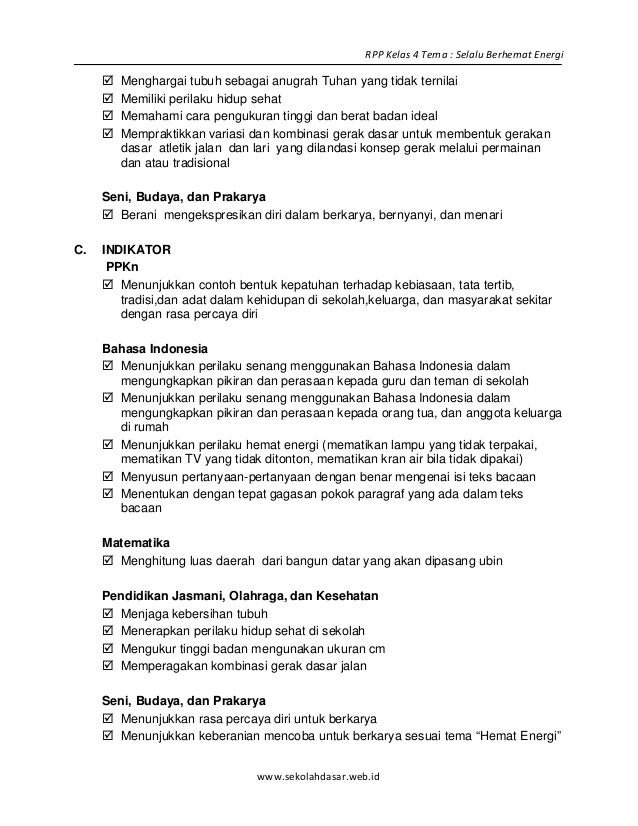 [2] rpp sd kelas 4 semester 1 selalu berhemat energi www 