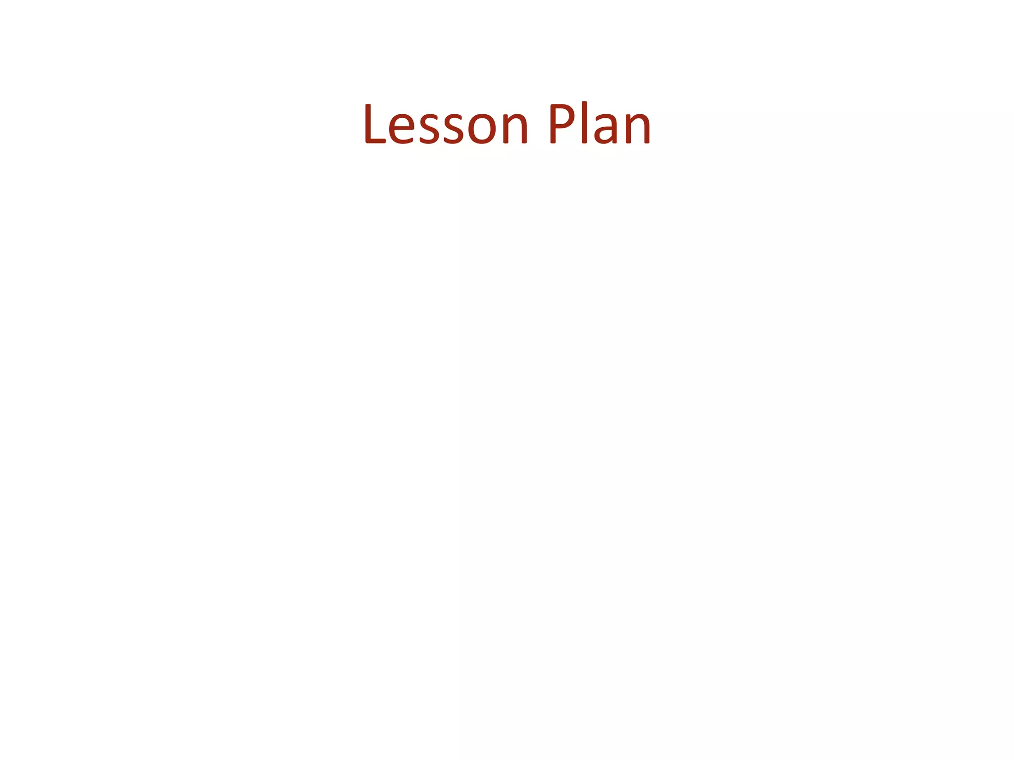 Lesson Plan
 