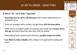 Set In Order Best Examples 2S - Set in order.pptx The second stage of 5S describing how to ...
