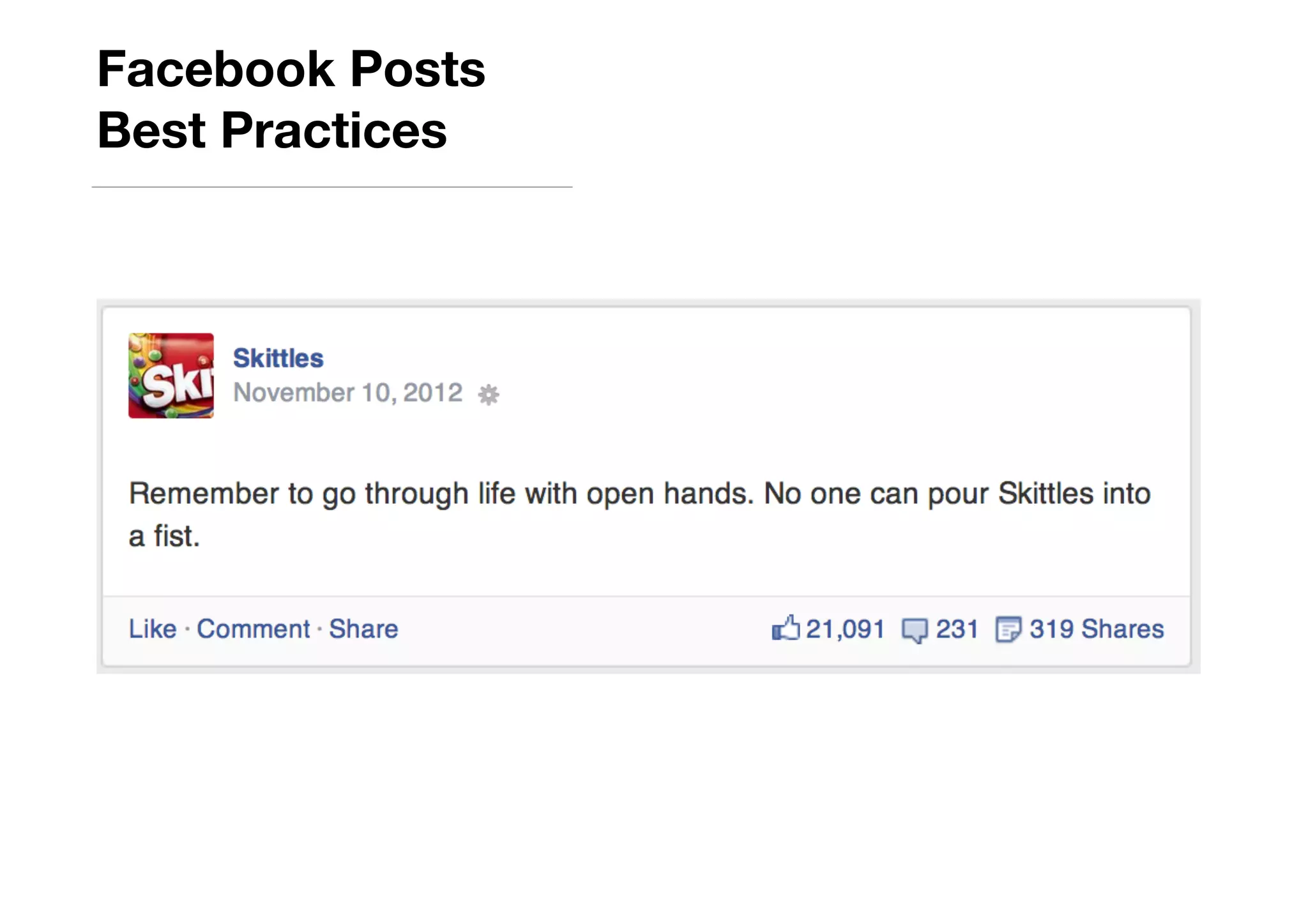 Facebook Posts  
Best Practices
 
