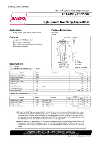 Reland Sun – 10 Pezzi Transistor 2SA2098 TO-220F – A2098, TO-220, 2SA2098-EPN – Componenti Elettronici