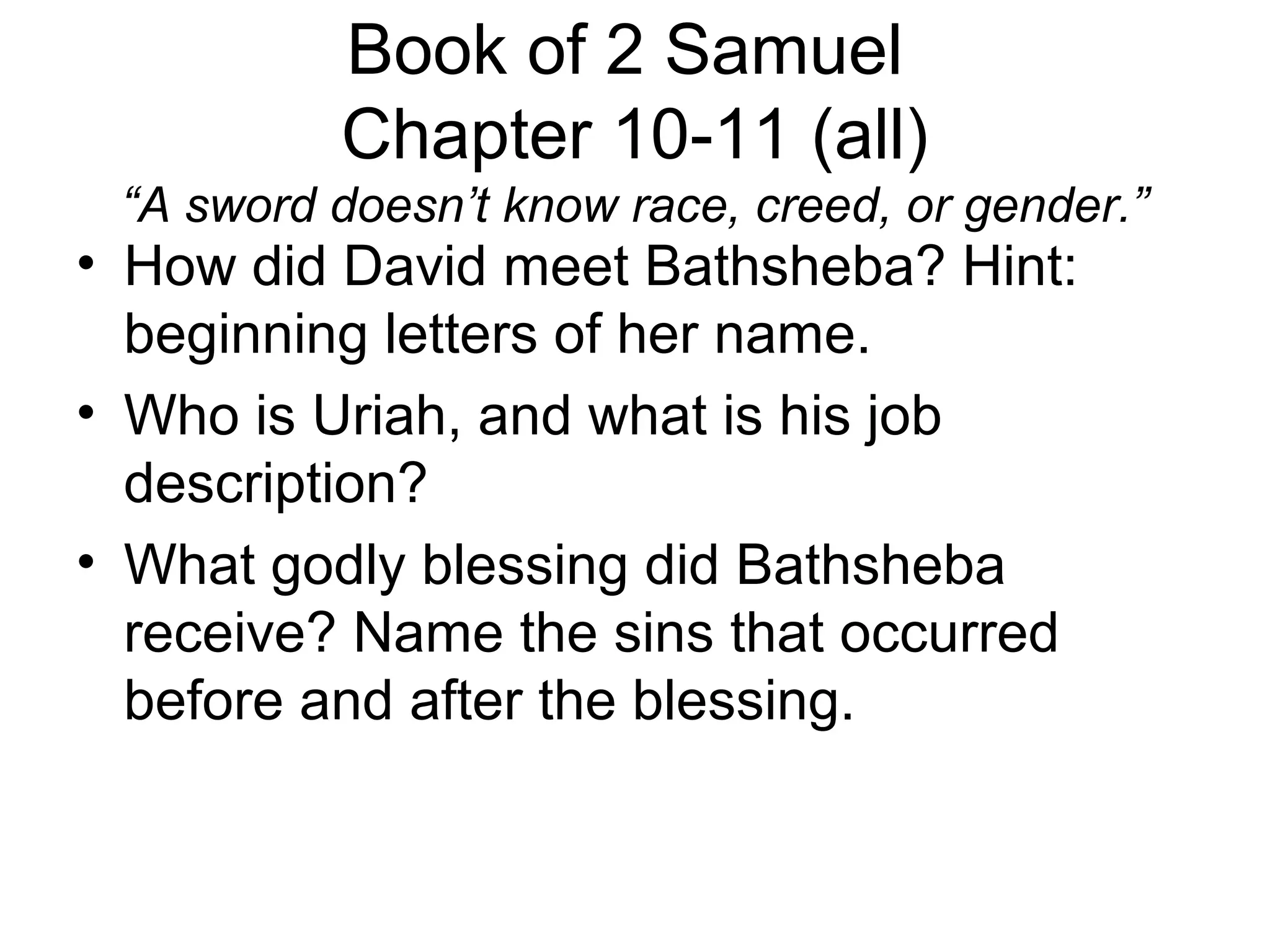 David and Bathsheba PPT