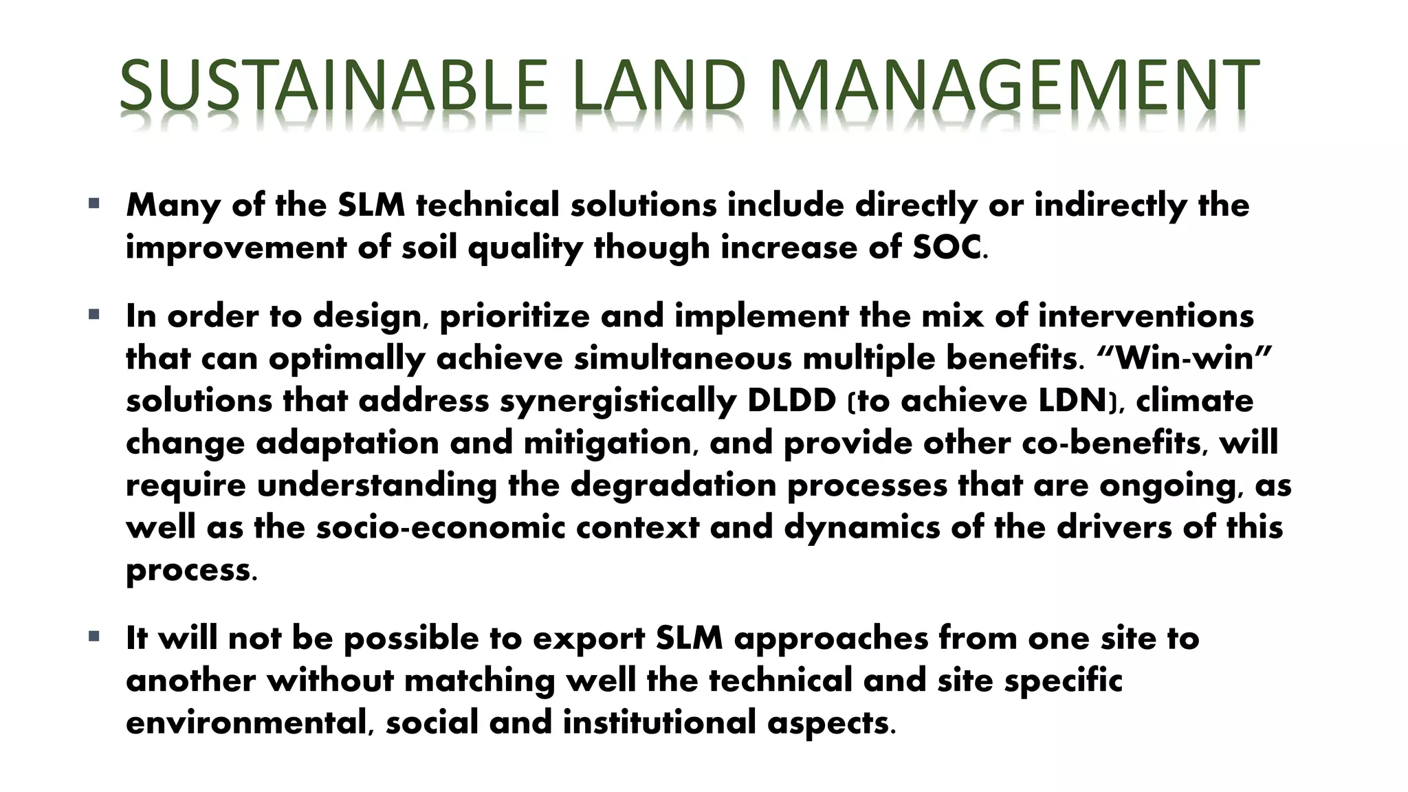Sustainable land management to mitigate and adapt to climate change | PPTX