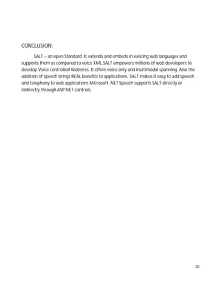 Speech Application Language Tags (SALT) | PDF