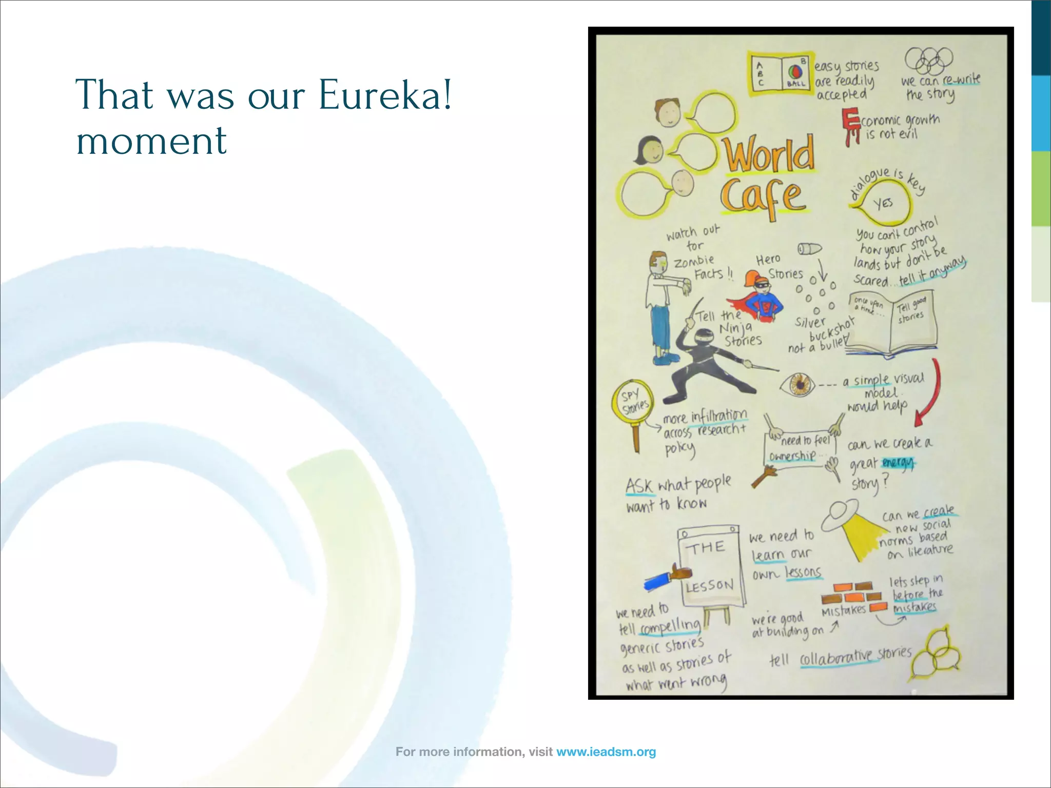 For more information, visit www.ieadsm.org
That was our Eureka!
moment
 