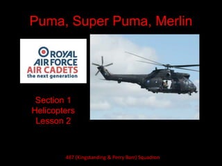 Puma, Super Puma, Merlin
Section 1
Helicopters
Lesson 2
487 (Kingstanding & Perry Barr) Squadron
 
