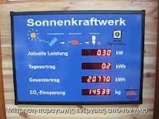 Μέτρηση παραγωγής ενέργειας από τον ήλιο
 