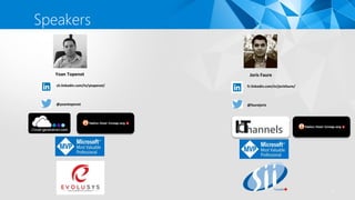 4
Speakers
ch.linkedin.com/in/ytopenot/
@yoantopenot
Yoan Topenot
fr.linkedin.com/in/jorisfaure/
@faurejoris
Joris Faure
 