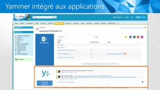 Yammer intégré aux applications
 